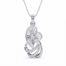 Lab Grown Diamond Heart Love Pendant Platinum 950 Valentine Jewelry  (0.11Ct. tw.)