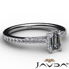 Micropave Circa Halo Bridge diamond Ring 14k Gold White