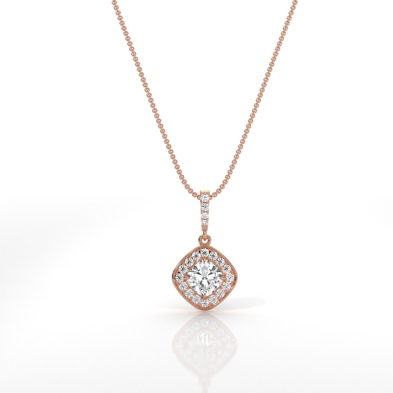  diamond Pendant 18k Rose Gold