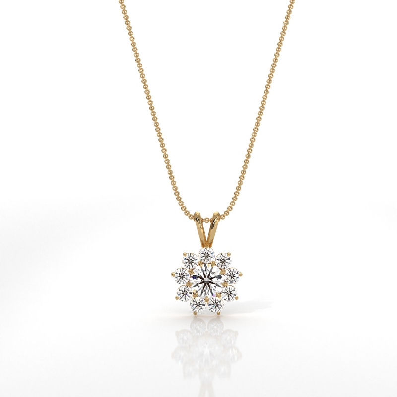  diamond Pendant 14k Gold Yellow