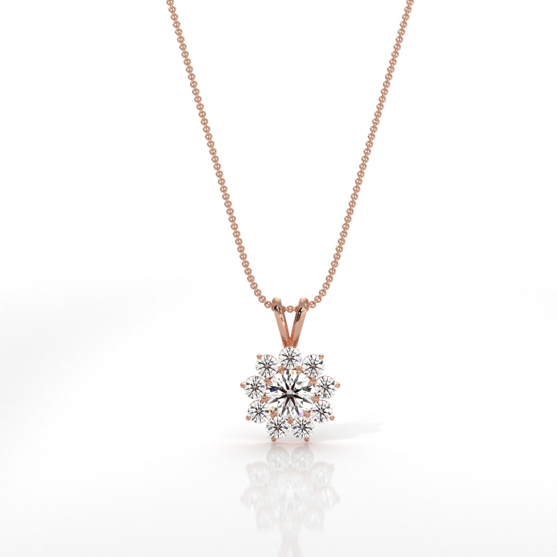  diamond Pendant 18k Rose Gold