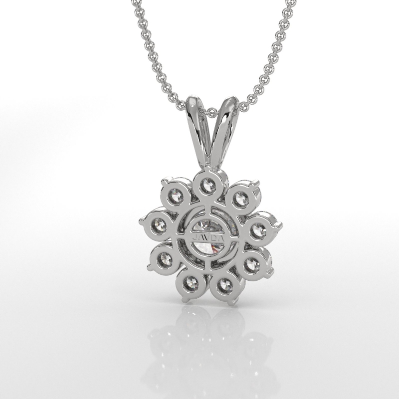  diamond Pendant 14k Gold White