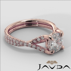 French V Pave Criss Cross diamond Ring 14k Rose Gold
