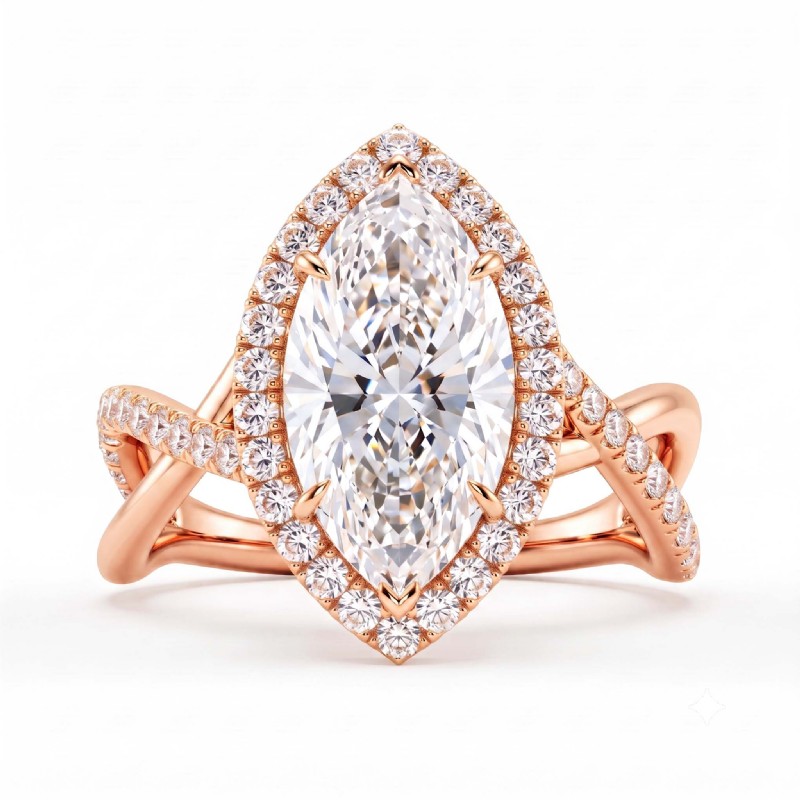  diamond Ring 14k Rose Gold