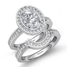 Circa Style Halo Bridal Set diamond Ring Platinum 950