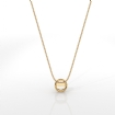 Solitaire Bezel Set Round Cut Semi Mount Pendant with Chain in 18k Yellow Gold - javda.com 