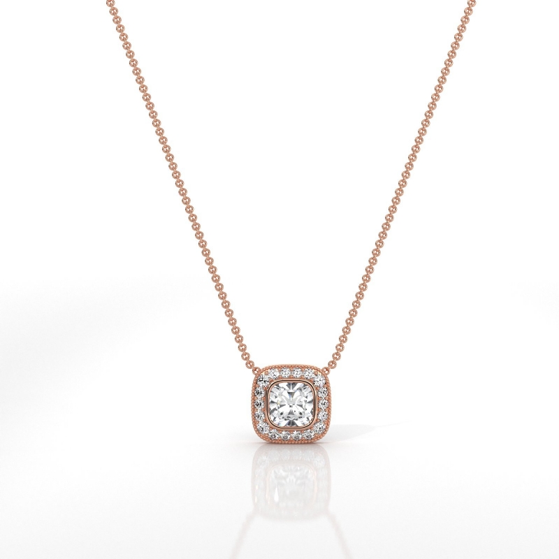  diamond Pendant 18k Rose Gold