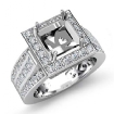 1.25Ct Diamond Engagement Ring 14k White Gold Princess Semi Mount Halo - javda.com 