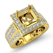 1.25Ct Diamond Engagement Ring 18k Yellow Gold Princess Semi Mount Halo - javda.com 