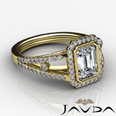 Bezel Halo Prong Setting diamond Ring 14k Gold Yellow