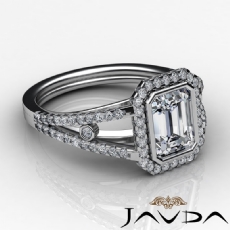 Bezel Halo Prong Setting diamond  18k Gold White