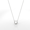 Solitaire Round Cut Bezel Set Gallery Semi Mount Pendant in 14k White Gold - javda.com 
