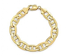 14k Yellow Gold Solid Men's Bracelet (12.10mm,8.50