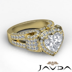 Circa Halo Pave Set Vintage diamond Ring 18k Gold Yellow