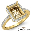 Diamond Engagement Ring Halo Setting 14k Yellow Gold Emerald Semi Mount 0.95Ct - javda.com 