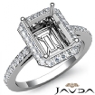 Diamond Engagement Ring Halo Setting 18k White Gold Emerald Semi Mount 0.6Ct - javda.com 