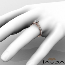 Bridge Accent Petite Pave Set diamond Ring 14k Rose Gold