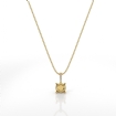 Solitaire Round Prong Set Diamond Semi Mount Bail Pendant 18k Yellow Gold 0.07Ct - javda.com 
