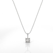 Solitaire Round Prong Set Diamond Semi Mount Bail Pendant Platinum 950 0.07Ct - javda.com 