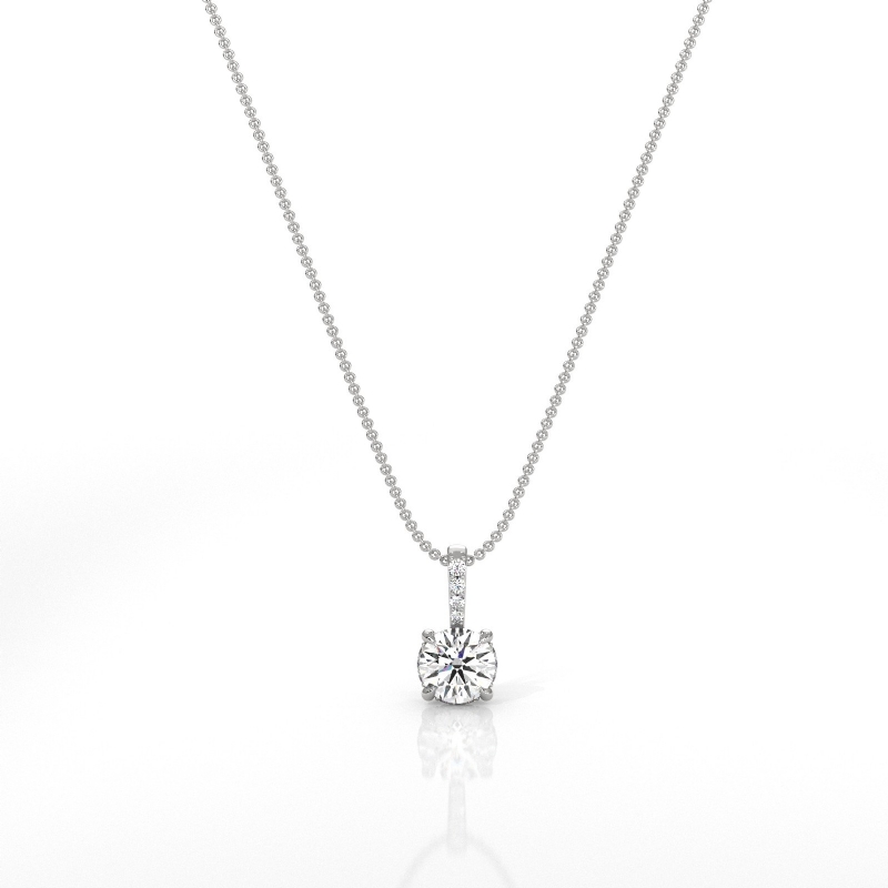  diamond Pendant 14k Gold White