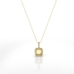 Halo Pave Round Cut Semi Mount Diamond Bail Pendant in 14k Yellow Gold 0.45Ct - javda.com 