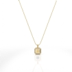 Round Pave Set Diamond Solitaire Pendant for Asscher Cut 14k Yellow Gold 0.57Ct - javda.com 