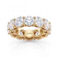 Prong Set Round Lab Grown Diamond Women Eternity Wedding Band 14k Gold Yellow  (11.35Ct. tw.)