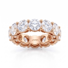 Prong Set Round Lab Grown Diamond Women Eternity Wedding Band 18k Rose Gold  (11.35Ct. tw.)