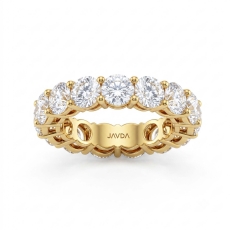 Lab Grown Round Diamond Prong Set Women Eternity Wedding Band 14k Gold Yellow  (6.25Ct. tw.)