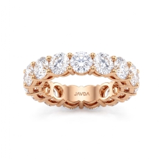 Lab Grown Round Diamond Prong Set Women Eternity Wedding Band 18k Rose Gold  (6.25Ct. tw.)
