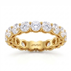 Round Lab Grown Diamond Women's Shared Prong Wedding Band 14k Gold Yellow  (3.85Ct. tw.)