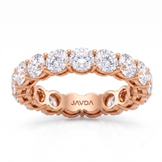 Round Lab Grown Diamond Women's Shared Prong Wedding Band 18k Rose Gold  (3.85Ct. tw.)