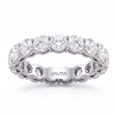 Round Lab Grown Diamond Women's Shared Prong Wedding Band 14k White Gold 3.85Ctw