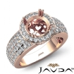 Diamond Engagement Ring Halo Pave Setting Round Semi Mount 18k Rose Gold 2Ct - javda.com 