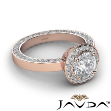 Halo Pave Channel Eternity diamond Ring 18k Rose Gold