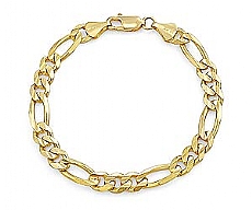 14k Yellow Gold Men Solid Figaro Bracelet (8mm,8.50