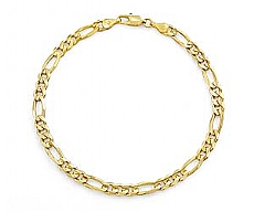 14k Yellow Gold Men Solid Figaro Bracelet (4.6mm,7