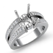0.35Ct Round Side Diamond Engagement Ring Classic Platinum 950 Semi Mount - javda.com 