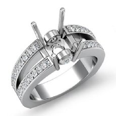 Round Side Diamond Engagement Ring Classic 18k Gold White Semi Mount (0.35Ct. tw.)