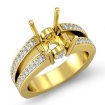 0.35Ct Round Side Diamond Engagement Ring Classic 18k Yellow Gold Semi Mount - javda.com 