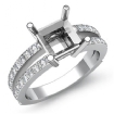 0.5Ct Princess Diamond Split Shank Engagement Ring Setting 14k White Gold - javda.com 
