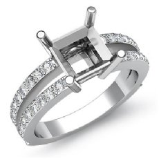 0.50Ct Princess Diamond Split Shank Engagement Ring Setting 14K W Gold