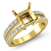 0.5Ct Princess Diamond Split Shank Engagement Ring Setting 14k Yellow Gold - javda.com 