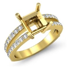 Princess Diamond Split Shank Engagement Ring Setting 18k Gold Yellow (0.5Ct. tw.)