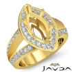 Marquise Semi Mount Diamond Engagement Halo Pave Setting Ring 14k Yellow Gold 0.64Ct - javda.com 