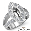 Marquise Semi Mount Diamond Engagement Halo Pave Setting Ring Platinum 950 0.64Ct - javda.com 