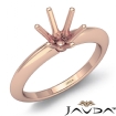 <Gram> Round Diamond 6 Prong Engagement Solitaire Ring Semi Mount 18k Rose Gold Setting - javda.com 