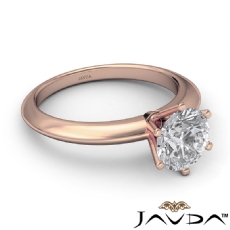6 Prong Solitaire diamond Ring 14k Rose Gold