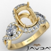 Cushion Diamond Three 3 Stone Anniversary Set Ring 14k Yellow Gold Semi Mount 1.4Ct - javda.com 