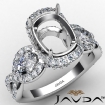 Cushion Diamond Three 3 Stone Anniversary Set Ring Platinum 950 Semi Mount 1.4Ct - javda.com 